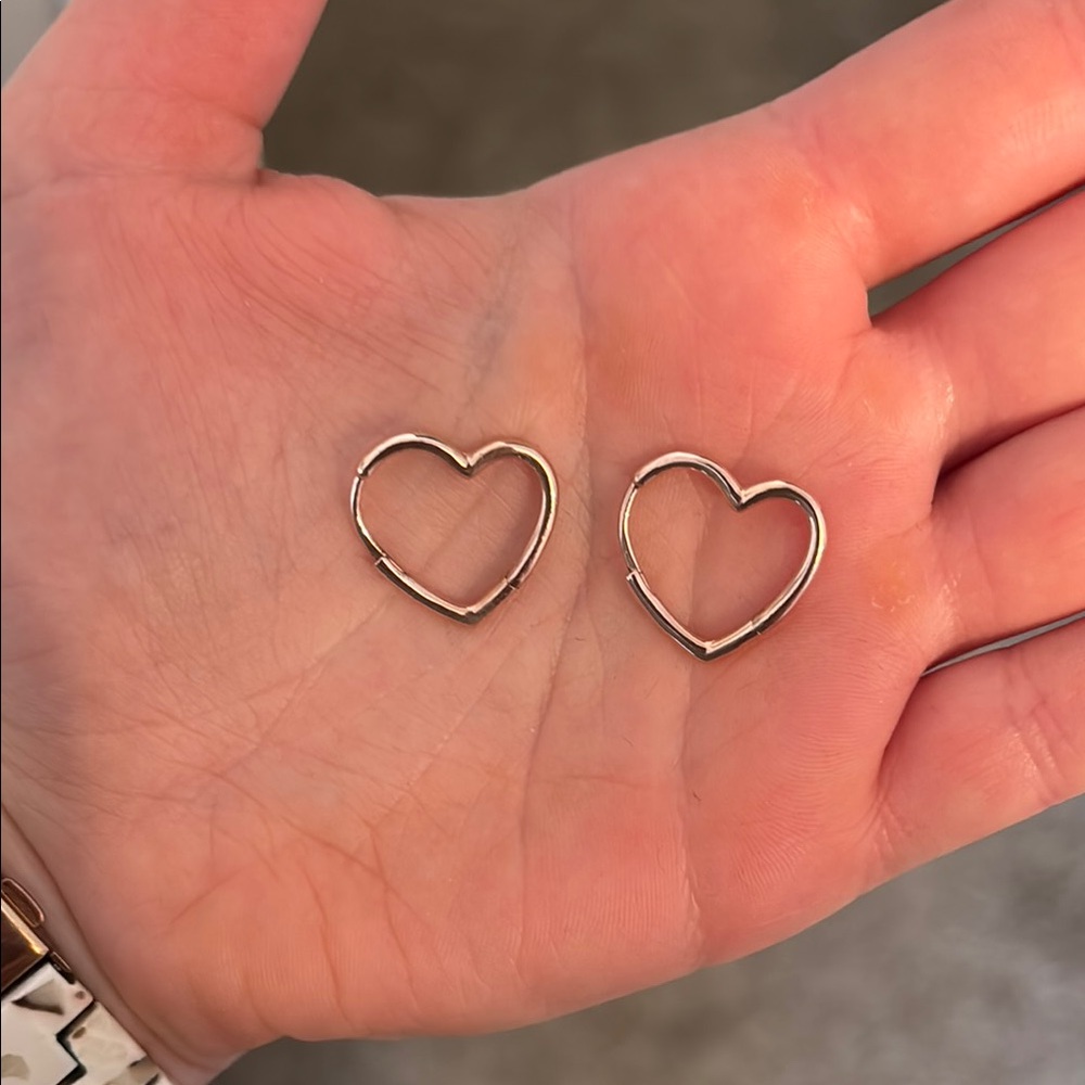 Pandora Asymmetrical Heart Hoop Earrings